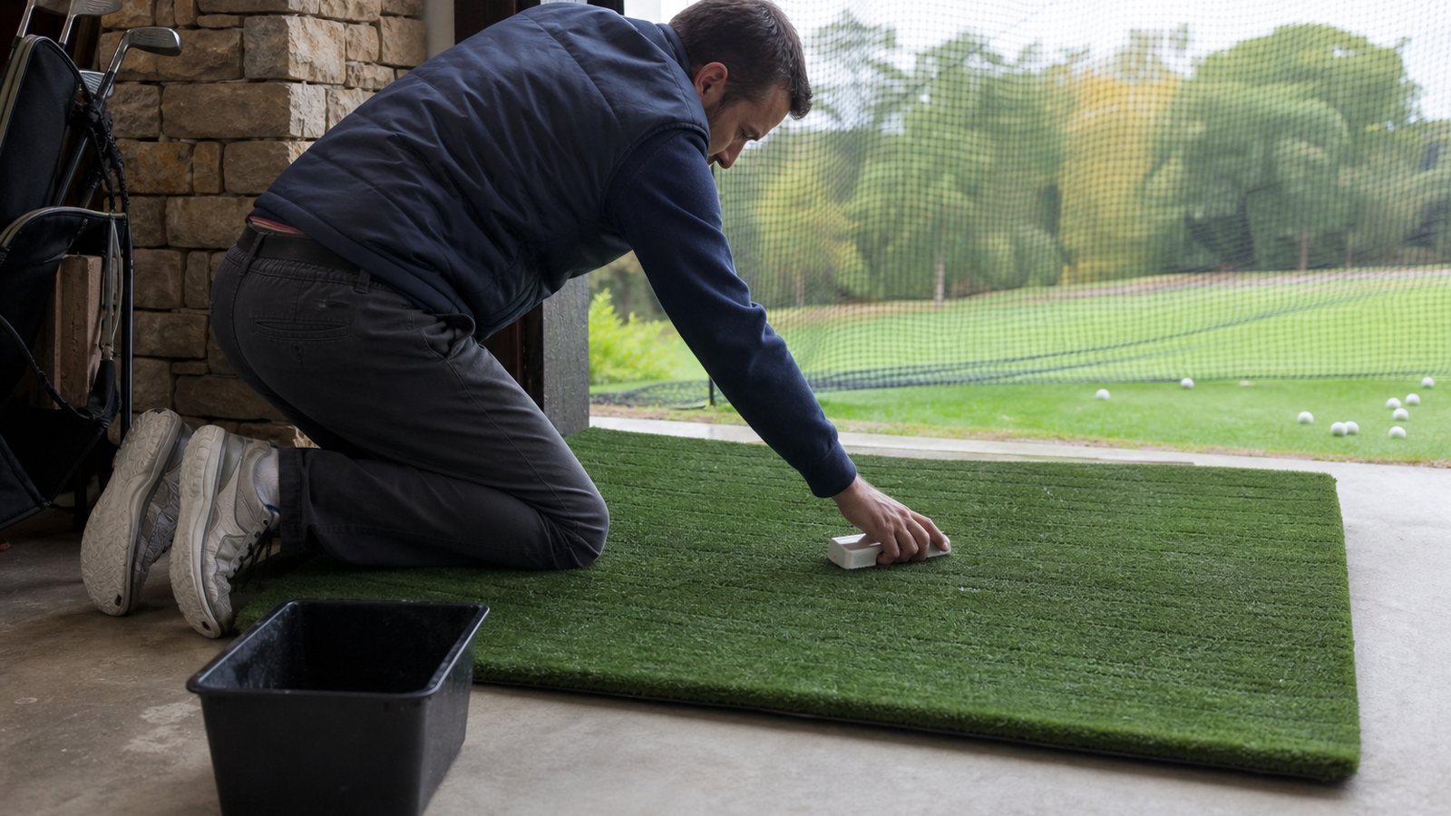Entretien du tapis de frappe et de l'écran d'impact d'un simulateur de golf indoor